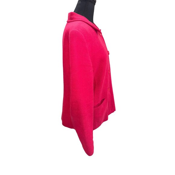 Tribeca Studio Red Blazer Jacket Sz 14 Linen Cotton Blend Sustainable Officewear - Picture 3 of 9